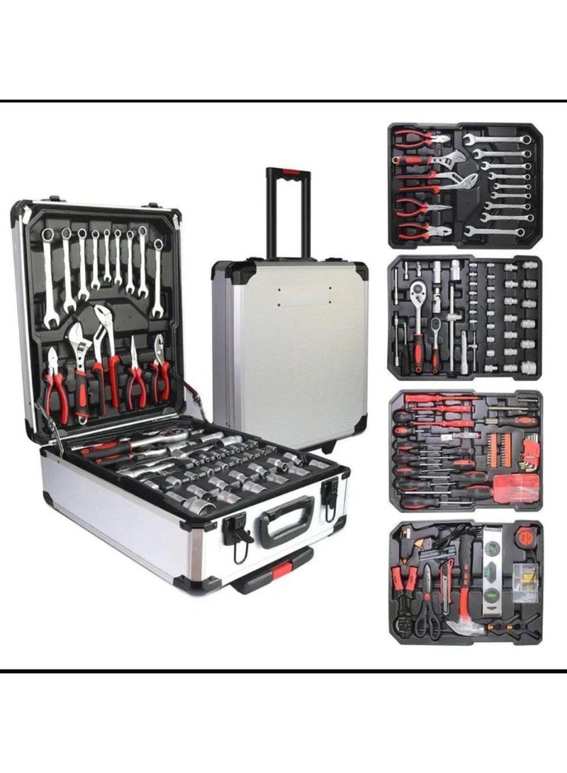 دينكس طقم أدوات احترافي مكون من 187 قطعة مع حقيبة بعجلات، أدوات يدوية، أدوات سيارات للإصلاحات وورش العمل، للميكانيكيين وعمال البناء والاستخدام المنزلي - Image 1